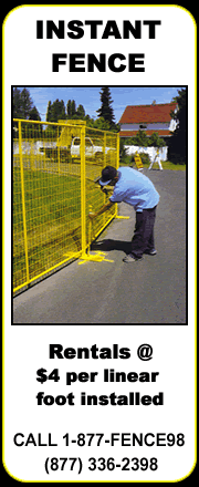 Perimeter Patrol temporary fence rentals @ $4 per linear foot.